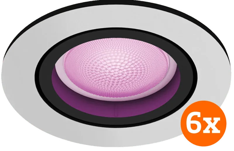 Centura inbouwspot White and Color - rond - Aluminium - 6-pack by Philips Hue – product photo