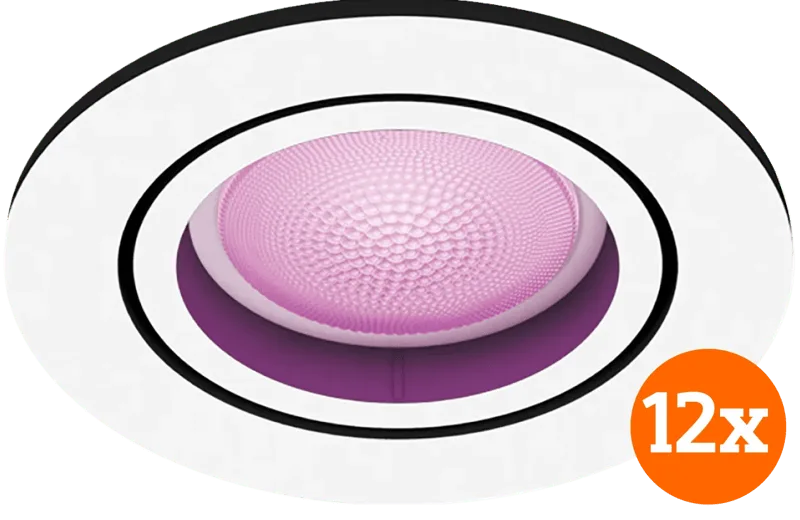 Centura inbouwspot White and Color - rond - Wit - 12-pack by Philips Hue – product photo