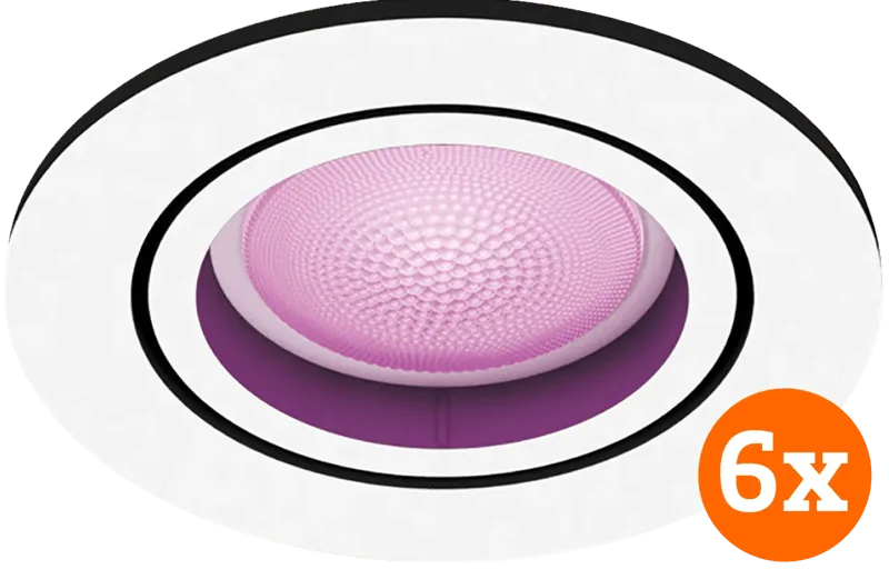 Centura inbouwspot White and Color - rond - Wit - 6-pack de Philips Hue – photo produit