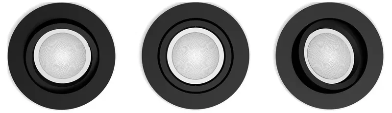 Centura inbouwspot - wit en gekleurd wit - 3-pack - rond - GU10 van Philips Hue in Zwart – productfoto 3 van 3