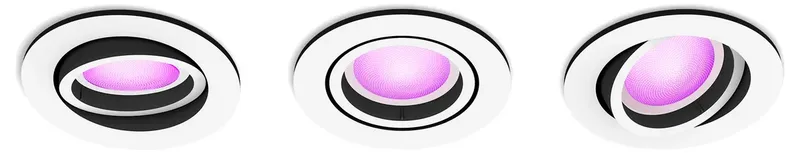 Centura - LED inbouwspot - bevat 3 LED inbouwspots incl. lamp - aanpasbaar wit en gekleurd licht - wit - Ø 900mm - slimme verlichting van Philips Hue in Wit – productfoto 3 van 3