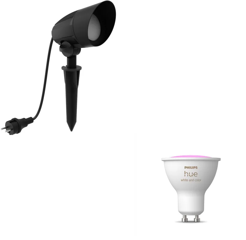 Cylr Tuinspot - GU10 - Wit en Gekleurd Licht - Hue White and Color Ambiance de Philips Hue en Noir – photo produit