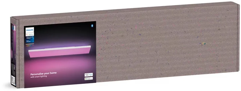 Datura - rechthoekige LED plafondlamp - wit - aanpasbaar wit en gekleurd licht - 30x120cm - slimme verlichting by Philips Hue in White – product photo