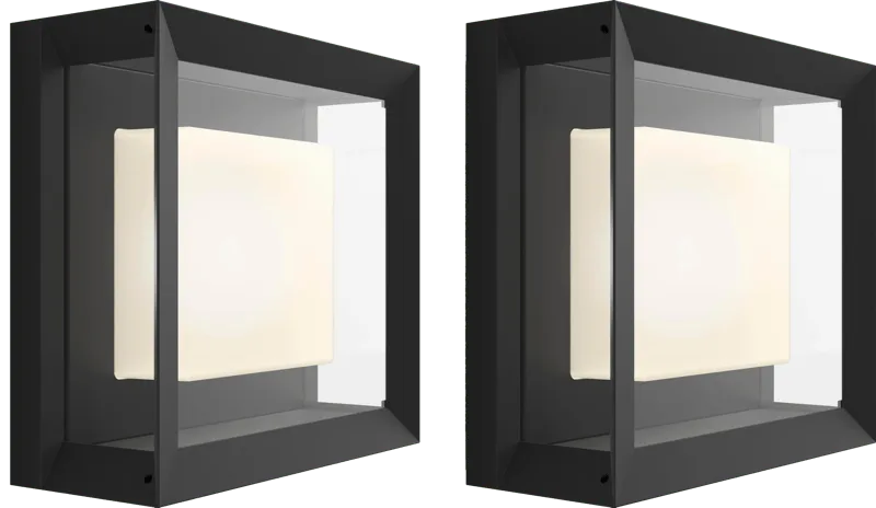 Econic muurlamp White and Color Zwart modern duo pack van Philips Hue – productfoto