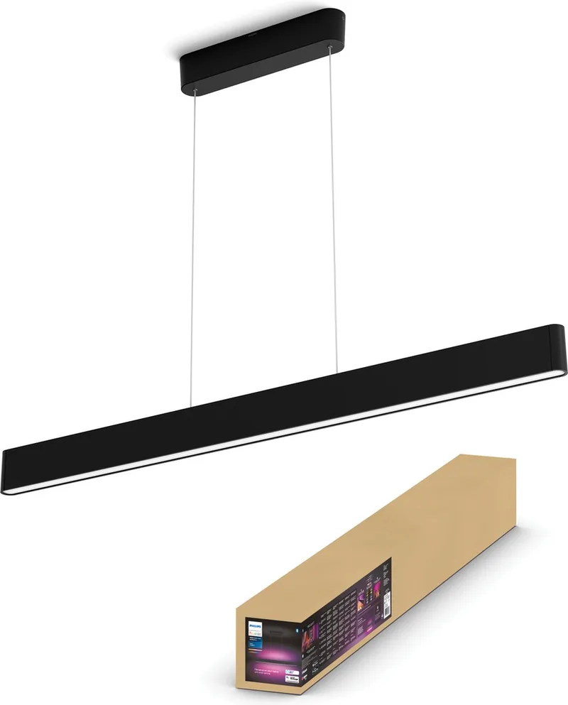 Ensis hanglamp - wit en gekleurd licht de Philips Hue en Noir – photo produit