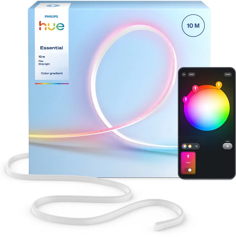 Essential Flex LED Strip - 10m (2 x 5m LED strip) - Gekleurd neonlicht - Dimbaar - Buig in elke vorm - Bediening via onze app of met je stem by Philips Hue in White – product photo