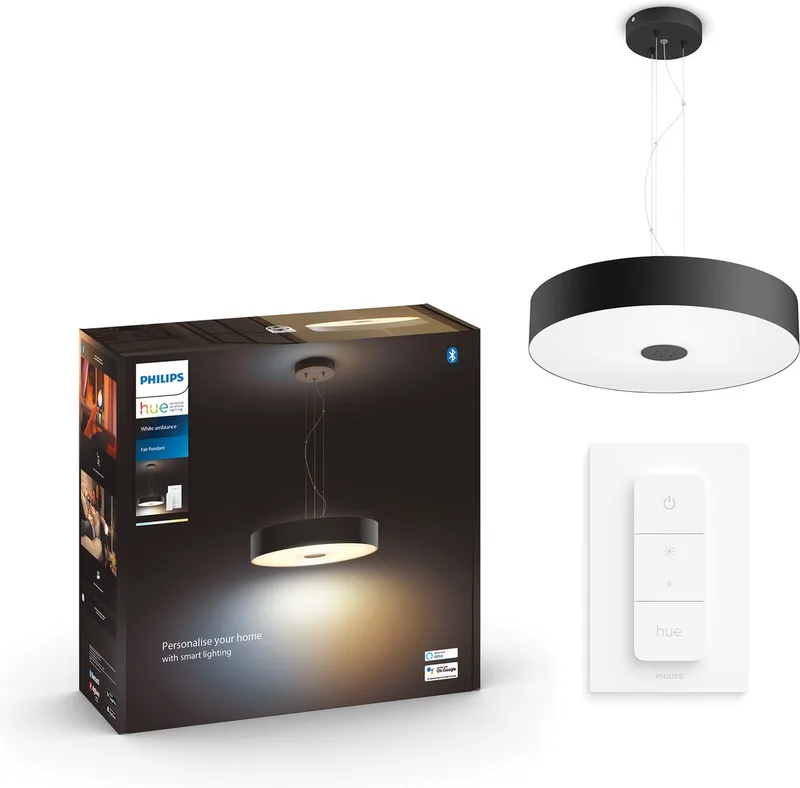 Fair hanglamp - warm tot koelwit licht - 1 dimmer switch de Philips Hue en Noir – photo produit
