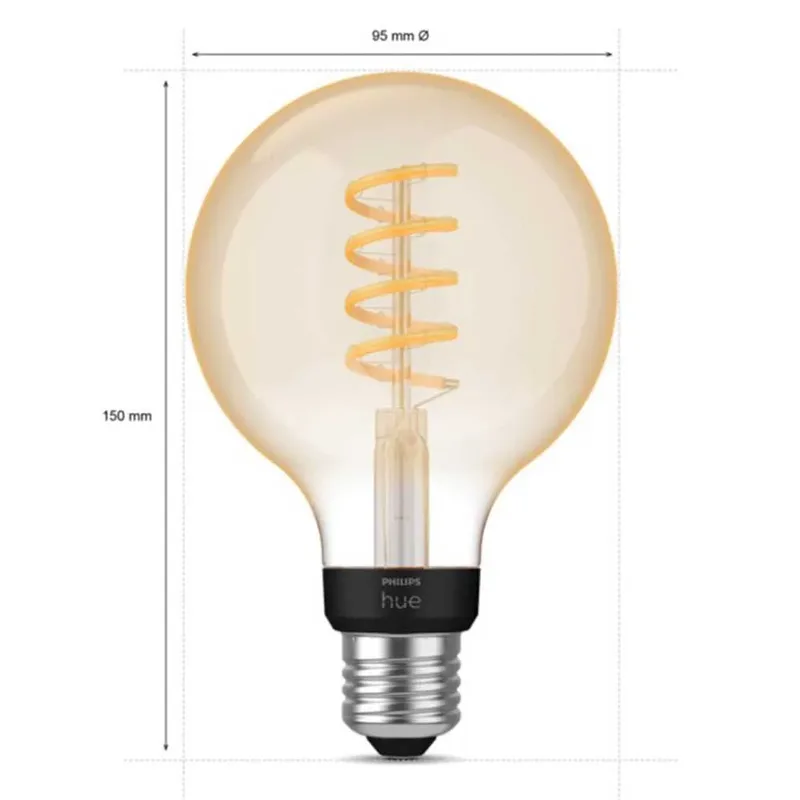 filament globelamp G93 - warm tot koelwit licht - 1-pack - E27 van Philips Hue – productfoto 3 van 6