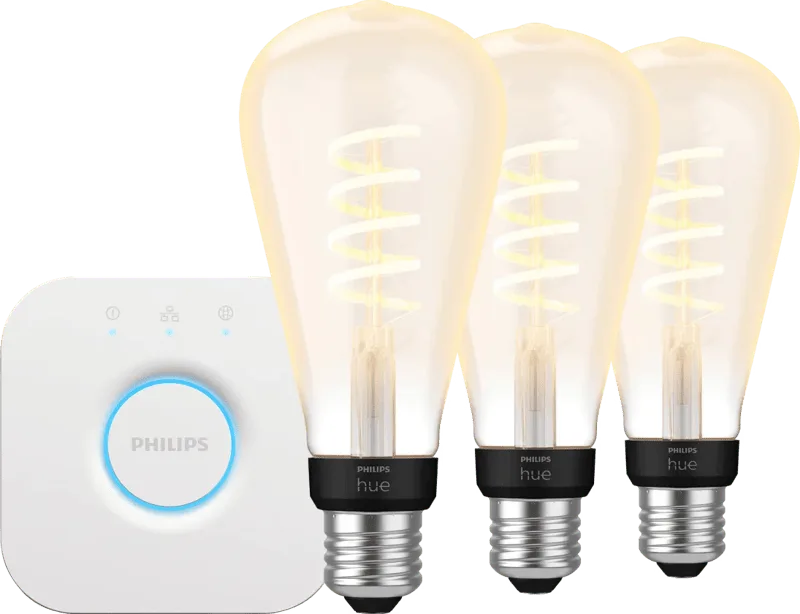 Filament White Ambiance Edison XL 3-Pack + Bridge by Philips Hue – product photo