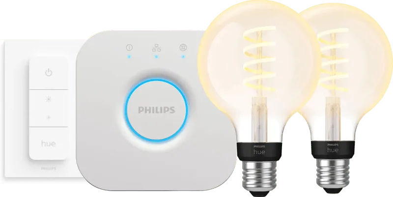Filament White Ambiance Globe 2-Pack Startpakket by Philips Hue – product photo