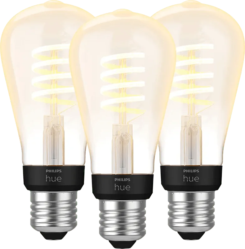 Filamentlamp White Ambiance Edison E27 3-pack de Philips Hue – photo produit