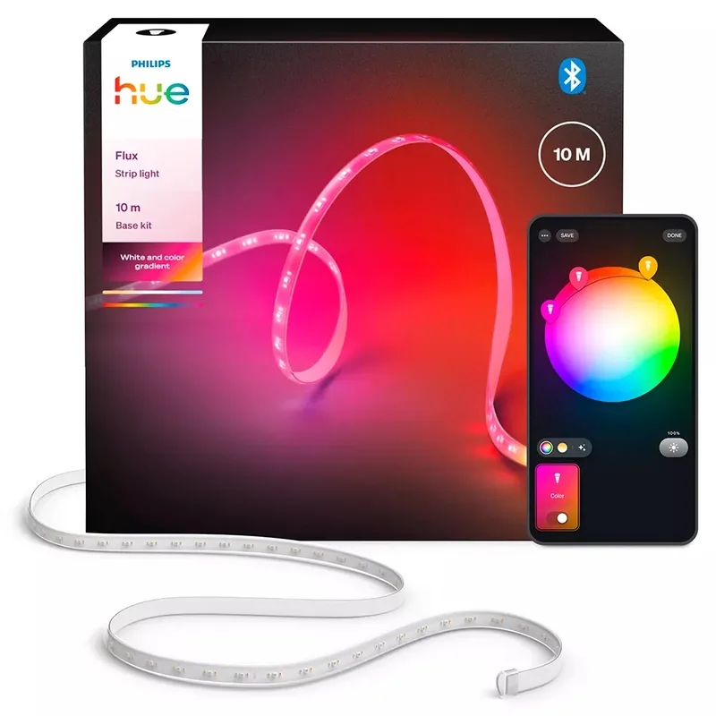 Flux LED strip 10 m, Chromasync™ - technologie. Gekleurd en helder, natuurlijk licht - 2000 lumen van Philips Hue in Wit – productfoto 3 van 3