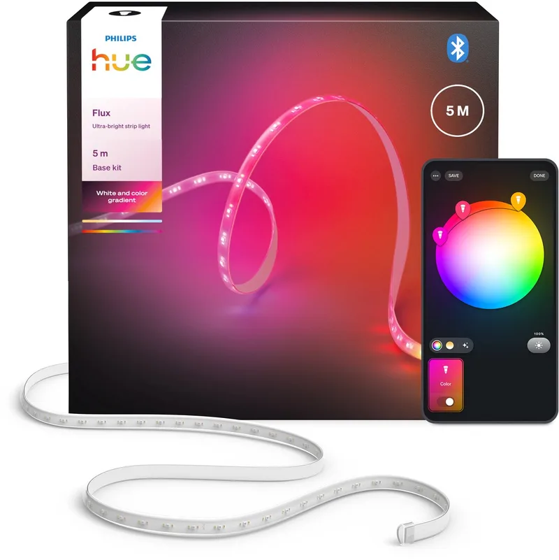 Flux ultraheldere LED strip 5 m Aan te passen scènes en effecten Nauwkeurige kleurovergangen van Chromasync™ Ultrahelder, echt licht 4800 lumen von Philips Hue in Weiß – Produktfoto 1 von 2