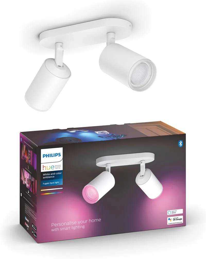 Fugato opbouwspot - wit en gekleurd licht - 2-spots - wit by Philips Hue in White – product photo
