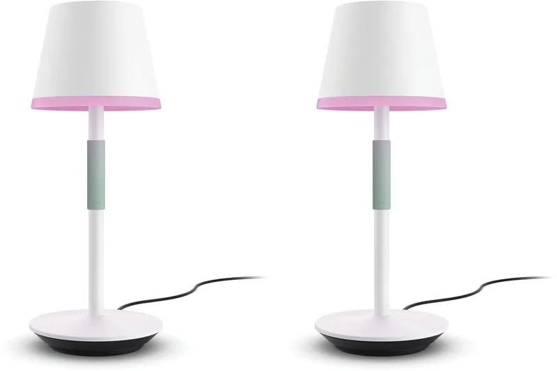 Go met 2 Tafellampen (Wit) - Wit en Gekleurd Licht - Hue White and Color Ambiance van Philips Hue in Wit – productfoto
