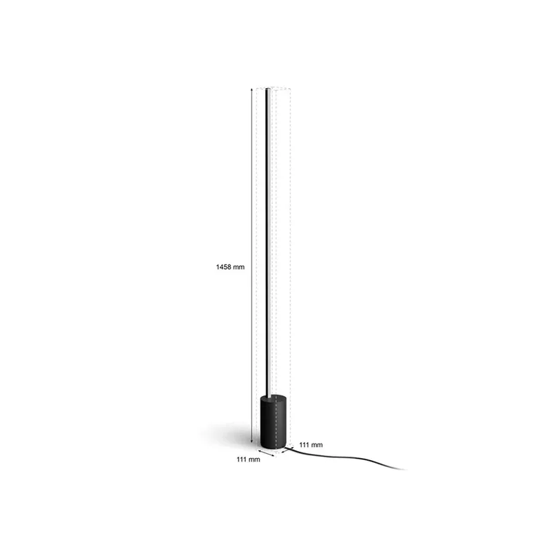 gradient Signe vloerlamp - wit en gekleurd licht de Philips Hue en Noir – photo produit 4 sur 6