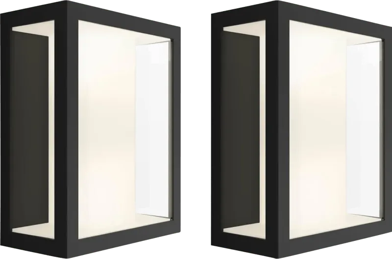 Impress muurlamp White and Color zwart breed duo pack van Philips Hue – productfoto