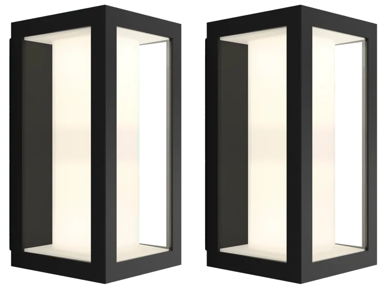 Impress muurlamp White and Color zwart smal duo pack de Philips Hue – photo produit