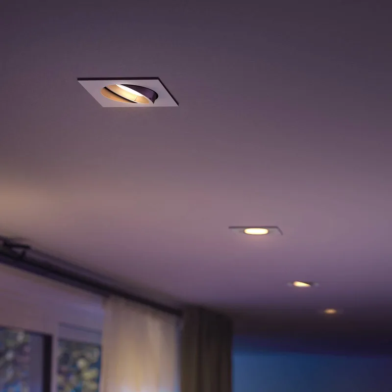 inbouwspot Centura, 9x9 cm, CCT, RGB, GU10 de Philips Hue en Blanc – photo produit 2 sur 5