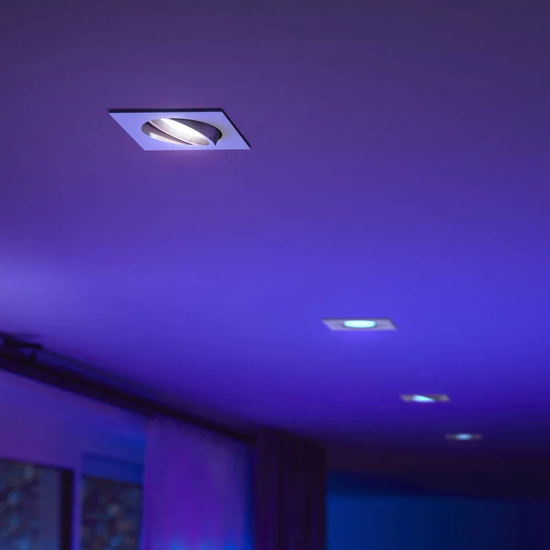 inbouwspot Centura, 9x9 cm, CCT, RGB, GU10 de Philips Hue en Blanc – photo produit 5 sur 5