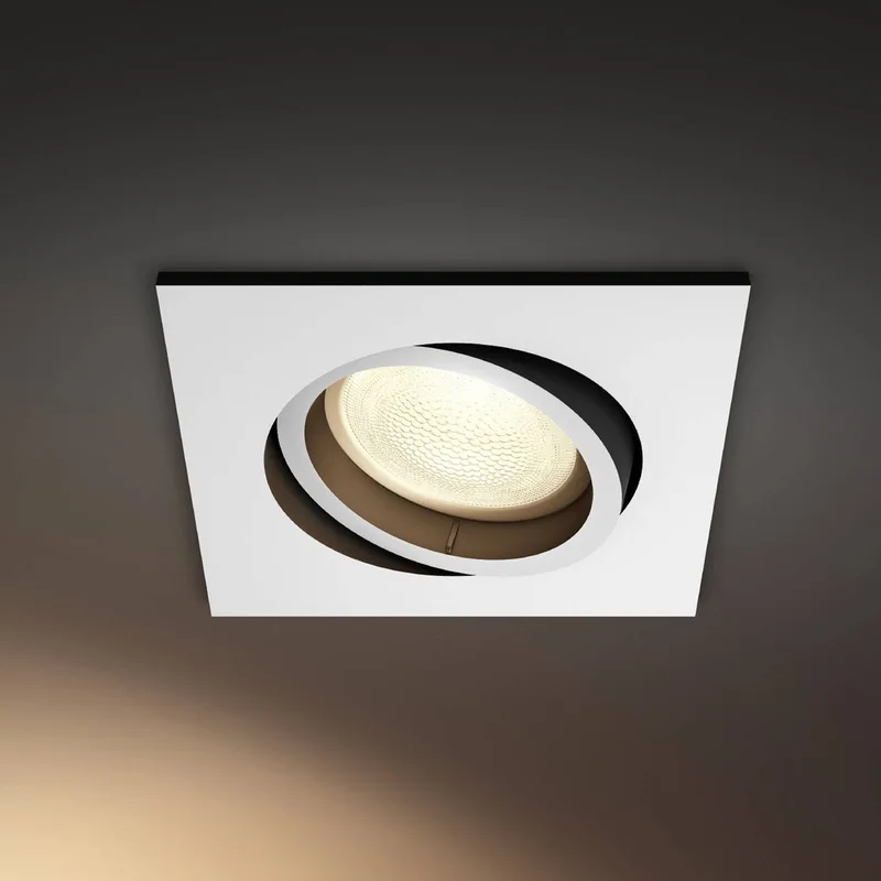 inbouwspot Centura, 9x9 cm, CCT, RGB, GU10 de Philips Hue en Blanc – photo produit 1 sur 5