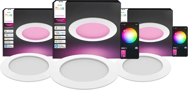Inbouwspot Slim 3-Pack - White and Color - 170mm - Wit by Philips Hue – product photo