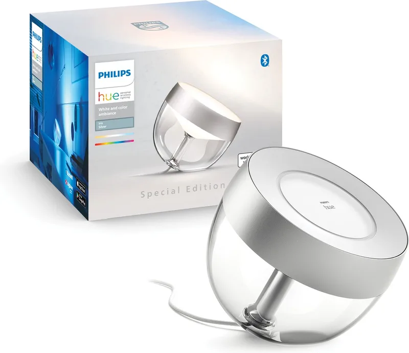 Iris tafellamp - wit en gekleurd licht de Philips Hue en Argent – photo produit