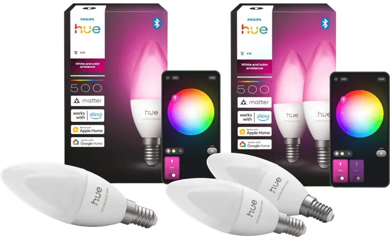 Kaarslamp White and Color E14 3-Pack de Philips Hue – photo produit