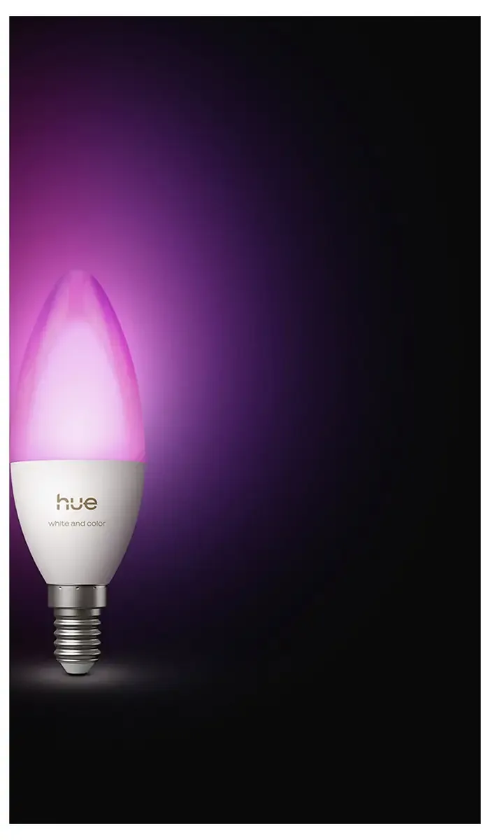LED kaarslamp - E14 fitting - bevat 1 lamp - aanpasbaar wit en gekleurd licht - slimme verlichting fra Philips Hue – produktbillede 2 af 2