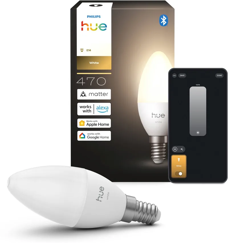 LED kaarslamp - E14 fitting - bevat 1 lamp - zachtwit licht - slimme verlichting från Philips Hue – produktbild 1 av 2