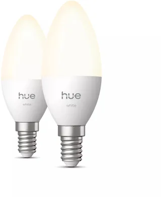 LED kaarslamp - E14 fitting - bevat 2 lampen - zachtwit licht - slimme verlichting från Philips Hue – produktbild 1 av 2