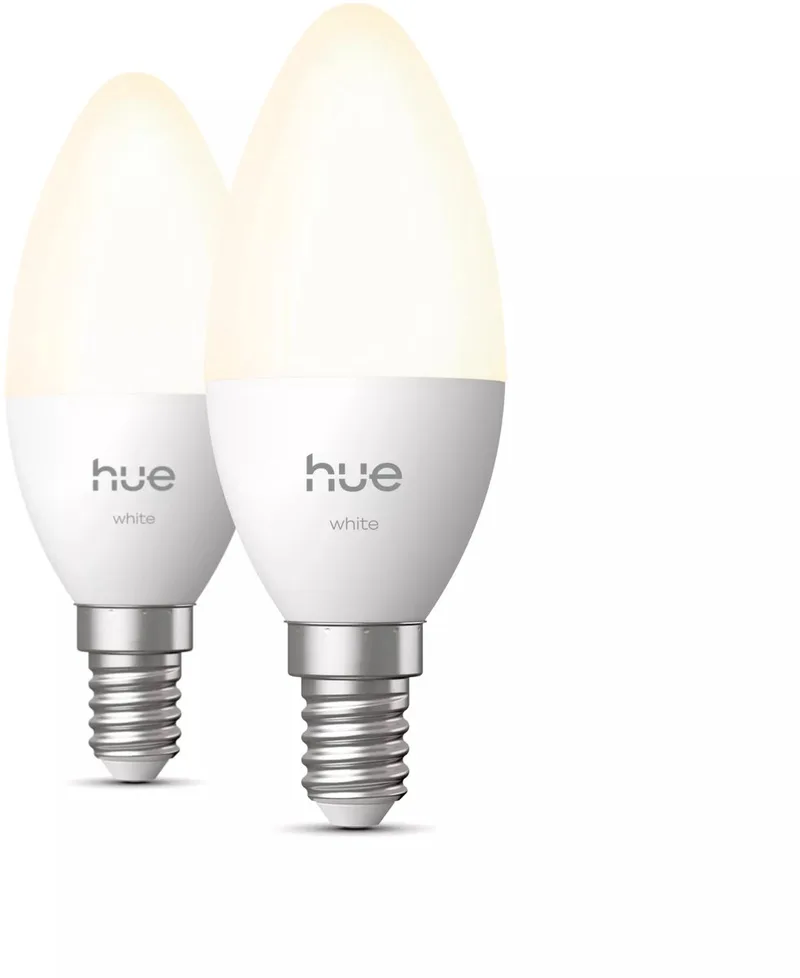 LED kaarslamp - E14 fitting - bevat 2 lampen - zachtwit licht - slimme verlichting från Philips Hue – produktbild 1 av 2