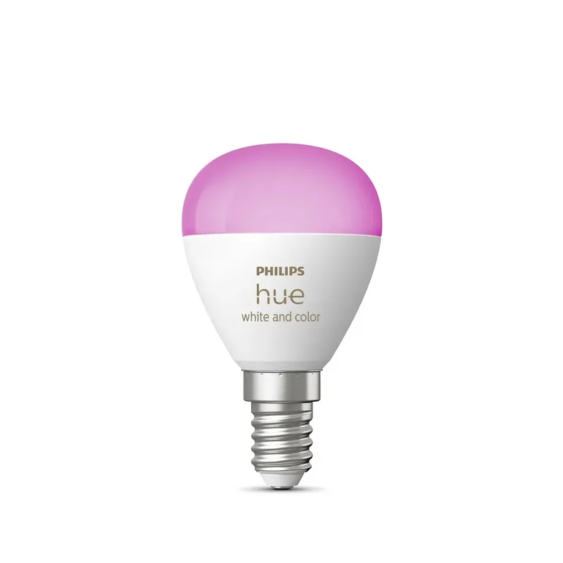 LED lamp - kogellamp - E14 fitting - bevat 1 lamp - aanpasbaar wit en gekleurd licht - slimme verlichting van Philips Hue – productfoto 2 van 3