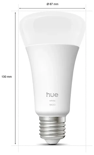 LED lamp - lichtsterkte 1600 Lumen - E27 fitting - bevat 1 lamp - zachtwit licht - standaard lampvorm - slimme verlichting van Philips Hue – productfoto 2 van 2