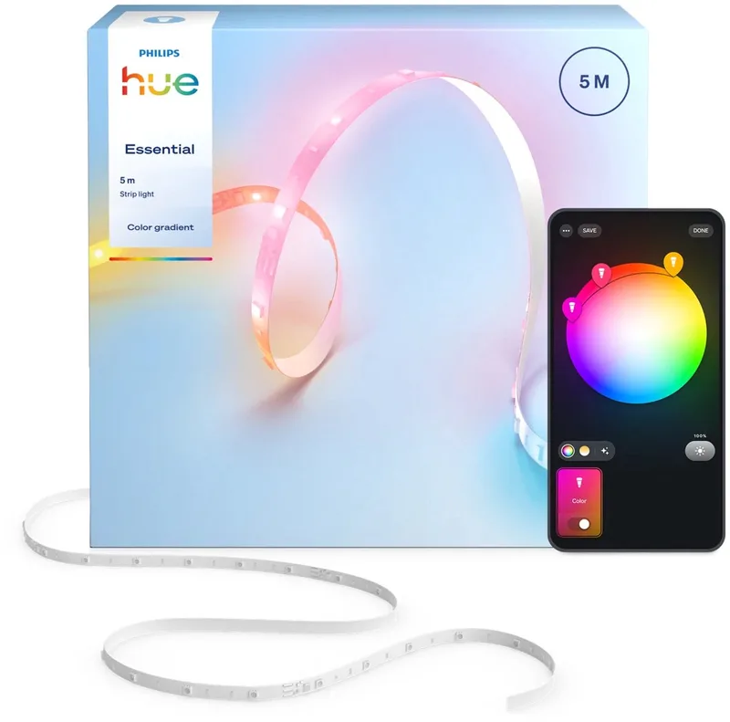 LED Strip - 5 Meter - Gekleurd Licht & Neutraal Wit Licht - Ledstrips voor binnen - Dimbaar - Led Lights - Led-strips - Ledstrips - Led Verlichting - Led Light Strip - Ledlichtjes - Led Lichten fra Philips Hue i Gekleurd en Neutraal Wit Licht (Dimbaar) – produktbillede