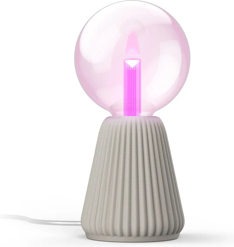 Lightguide 3D-geprinte Tafellamp - E27 - Wit en Gekleurd Licht - Incl. 1 Hue Lightguide G125 Lamp - Hue White and Color Ambiance van Philips Hue in Zandkleur – productfoto