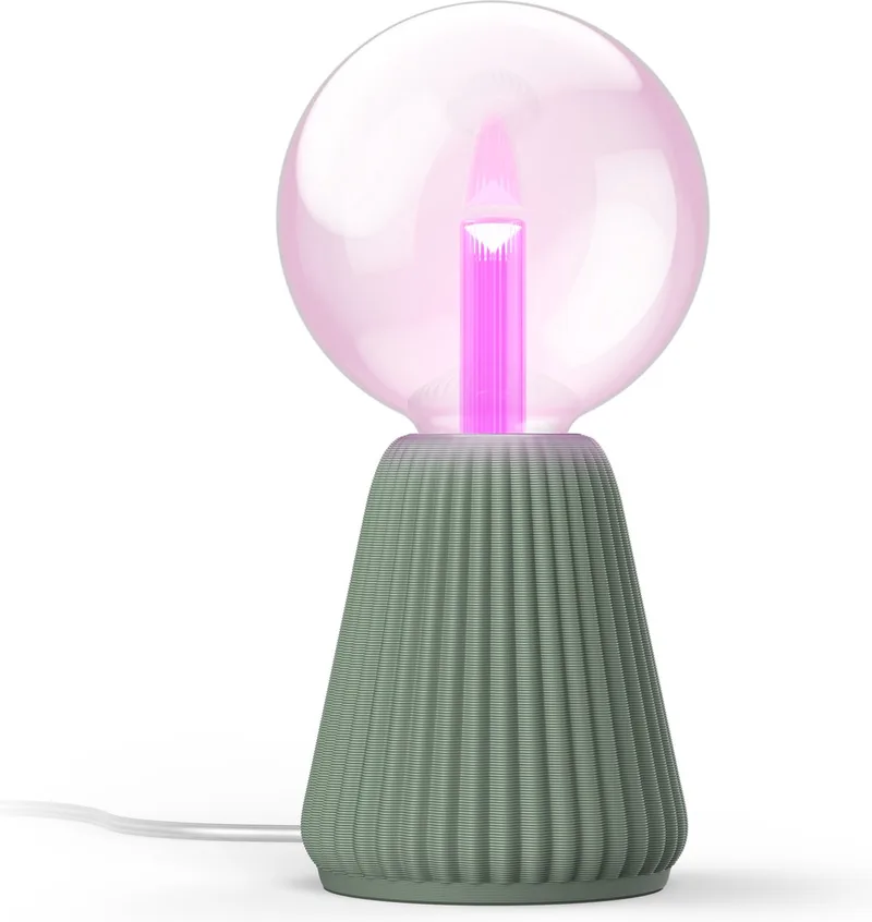 Lightguide 3D-geprinte Tafellamp - E27 - Wit en Gekleurd Licht - Incl. 1 Hue Lightguide G125 Lamp - Hue White and Color Ambiance van Philips Hue in Saliegroen – productfoto