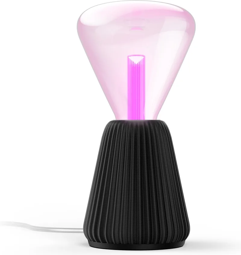 Lightguide 3D-geprinte Tafellamp - E27 - Wit en Gekleurd Licht - Incl. 1 Hue Lightguide Triangle Lamp - Hue White and Color Ambiance van Philips Hue in Zwart – productfoto
