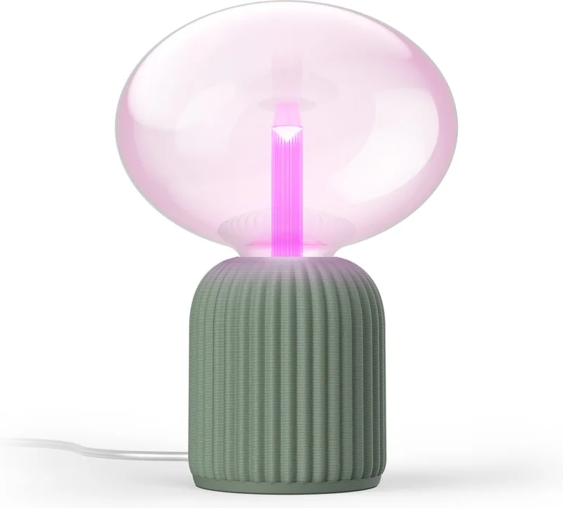 Lightguide 3D-geprinte Tafellamp - E27 - Wit en Gekleurd Licht - Incl. 1 Hue Lightguide Ellipse Lamp - Hue White and Color Ambiance van Philips Hue in Saliegroen – productfoto