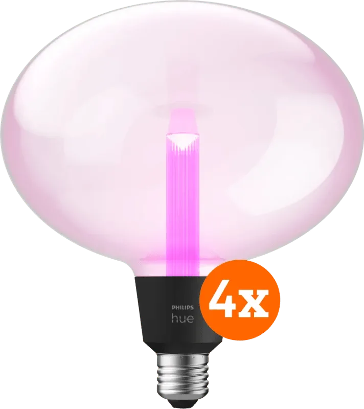 Lightguide Ellipse White and Color E27 4-pack van Philips Hue – productfoto