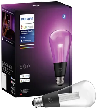 Lightguide LED lamp - E27 fitting - aanpasbaar wit en gekleurd licht - standaard lampvorm - 168mm hoog - slimme verlichting by Philips Hue – product photo 3 of 3