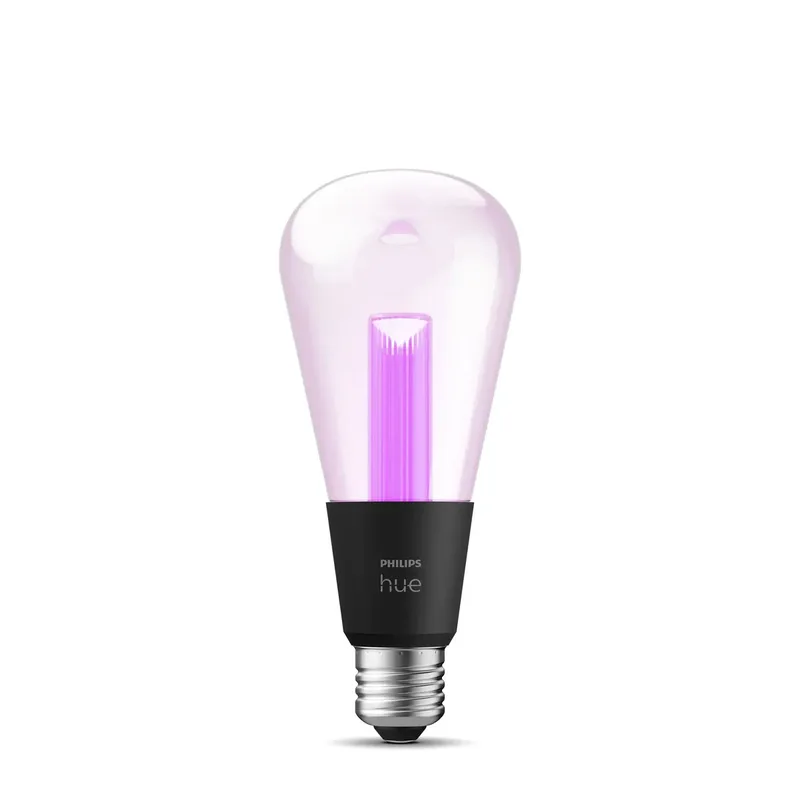 Lightguide LED lamp - E27 fitting - aanpasbaar wit en gekleurd licht - standaard lampvorm - 168mm hoog - slimme verlichting by Philips Hue – product photo 2 of 3