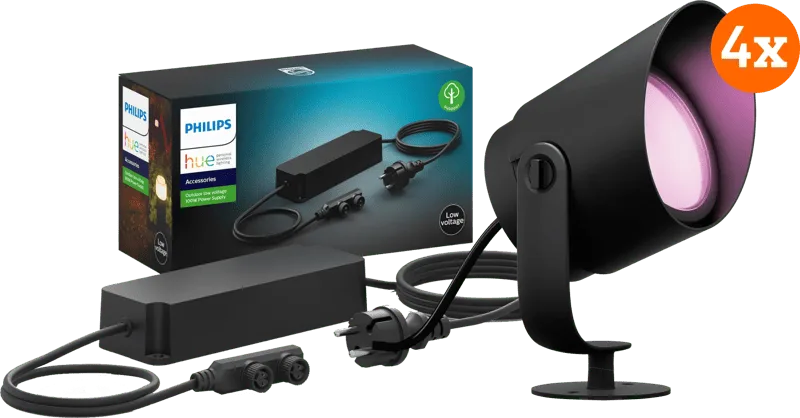 Lily XL Prikspot Startpakket White and Color 4-Pack van Philips Hue – productfoto