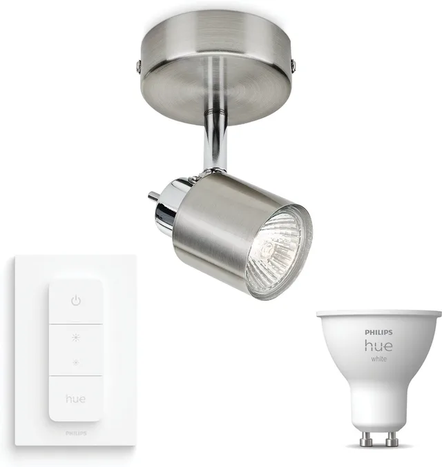 Meranti Opbouwspot - Warmwit Licht - Incl. Hue Dimmer Switch - Wandspot of Plafondspot met 1 Lichtpunt - GU10 - Hue White