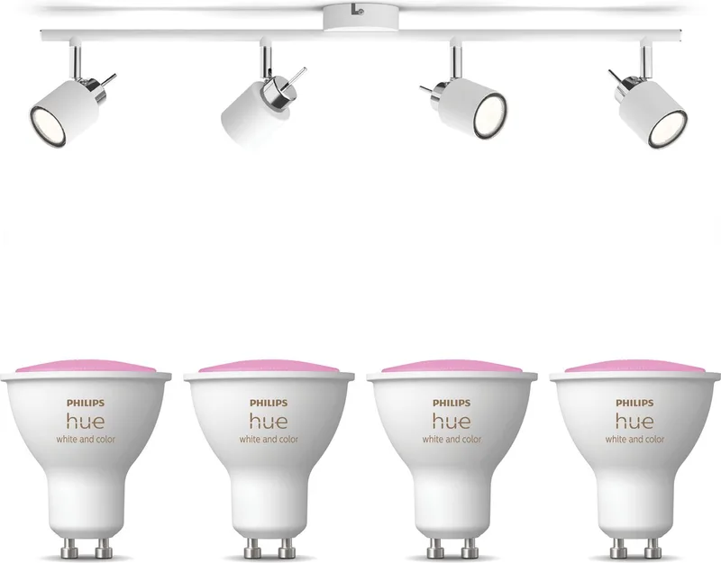 Meranti Opbouwspot (Wit) - Wit en Gekleurd Licht - Plafondspot met 4 Lichtpunten - GU10 - Hue White and Color Ambiance van Philips Hue in Wit – productfoto