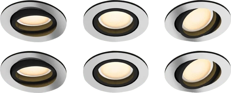 Milliskin inbouwspot White Ambiance - rond - Aluminium - 6-pack von Philips Hue – Produktfoto
