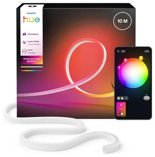 Neon LED strip voor buiten 10 m, Nauwkeurige kleurovergangen van Chromasync™ Helder, echt licht 1100 lumen van Philips Hue in Wit – productfoto 2 van 2