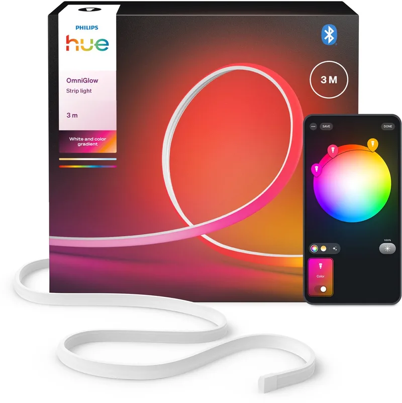 OmniGlow LED strip 3 m, OmniGlow, Gelijkmatig licht en kleurovergangen, Ultrahelder, echt licht 2700 lumen von Philips Hue in Weiß – Produktfoto 1 von 2