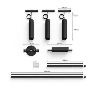 Perifo - basisset - LED hanglamp - aanpasbaar wit en gekleurd licht -3 lichtpunten - slimme verlichting de Philips Hue en Noir – photo produit 3 sur 5