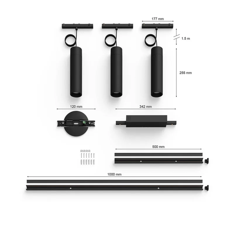Perifo - basisset - LED hanglamp - aanpasbaar wit en gekleurd licht -3 lichtpunten - slimme verlichting de Philips Hue en Noir – photo produit 3 sur 5